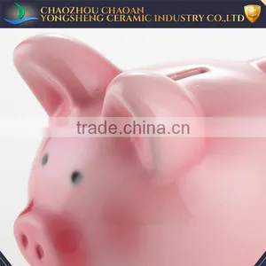 Hot Sale Cute Ceramic Pink Piggy Coin Bank by Spray Color thumbnail-2