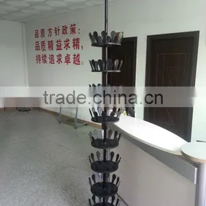 Revolving Shoe Rack Tree 8 Tier - Shoe Organizer Holds 18 Pairs - Chome thumbnail-1