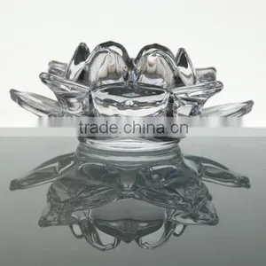 Hand Made Lotus Flower Shape Crystal Tealight Candle Holder thumbnail-1