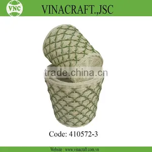 Green Waste Rattan Basket fo Home or Office thumbnail-1