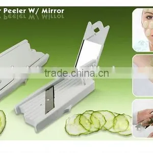 CY128 Built in Mirror Fruit Cucumber Slicer Cutter Facial Mask Tool Pink thumbnail-5
