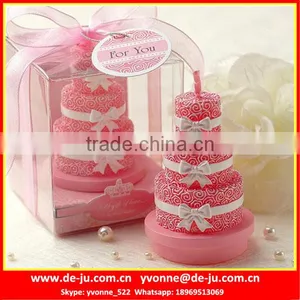 Pink Paraffin Four Layer Cake Shaped Wedding Favors Candle thumbnail-1