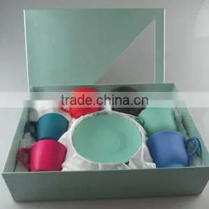 Colorful Fancy Ceramic Large Cups and Saucer for Coffee thumbnail-1