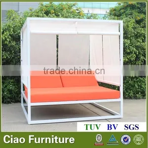 Outdoor Leisure Aluminum Bed Beach Sun Bed With Curtain thumbnail-3