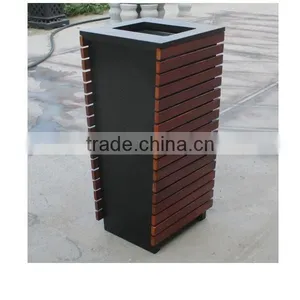 Arlau Outdoor Park Wooden Rubbish Bin thumbnail-3