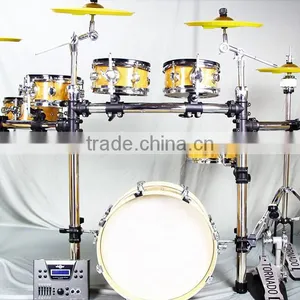 6 pc Wooden Chamber Pvc Cover Electronic Drum Kits thumbnail-5