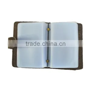 Leather Cover Bulk Plastic Bussiness Card Holder With Leather Embossed thumbnail-5