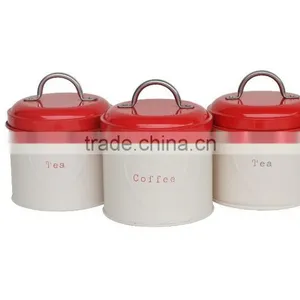 NEW Design Red Mini Container Canister Set of 3 thumbnail-2