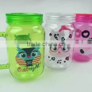 Hand Made Cheap Price 16OZ Single Layer Mason Jar With Handle thumbnail-1