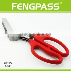 S2-1379 8.25 Inch Plastic Handle and Special Design Stainless Steel Shredding Herb Scissors thumbnail-1