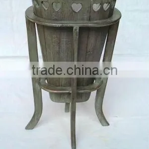 Bamboo Flower Pot, Wooden Flower Pot. thumbnail-1