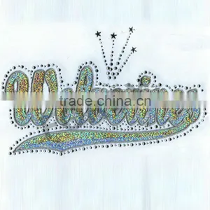 Sequin Sew on Embroidered Letters With Rhinestone Design FOKSY thumbnail-1