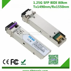 1.25Gb/s 80Km LC BiDi SFP Transceiver Single LC 1490nm Tx/1550nm Rx, DFB Single-mode, DDM Telecommunication Factory thumbnail-1