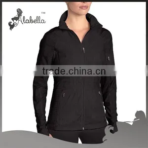 Black Fitness Rain Jacket Soft Hand Feeling Fabric for Jacket thumbnail-1