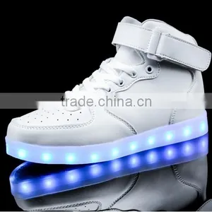 High Top PU Upper Colorful Lights Sneakers Led Shoe Stock thumbnail-2