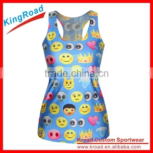 2016 New Arrival 100%polyester Tops Custom Women Fitness Tank Tops Sport Running Singlet thumbnail-4