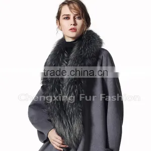 COLLAR-R3D Ladies Fashionable Genuine Raccoon Big Fur Collar thumbnail-4