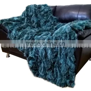 CX-D-87A Real Fur Patchwork Fox Real Fur Throw Blanket thumbnail-5