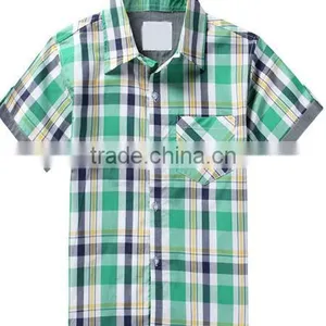 2014 New Style Yarn Dyed Short Sleeve Casual Shirt thumbnail-1