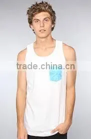 Custom Cheap Cotton Men's Tank Top With Pocket,stripe Tank Top thumbnail-4