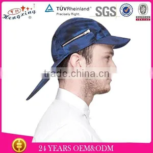 2015 Hot Design Brushstroke Custom Double Brims 5 Panel Hats With Zipper thumbnail-1