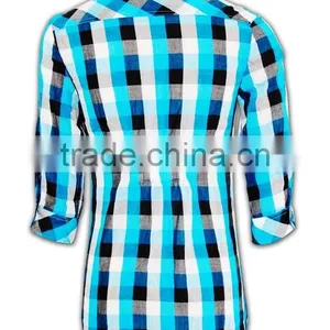 100% Cotton Design China Made Business Design Mens Plaid Flannel Shirts thumbnail-4