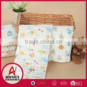 100% Cotton Double Layers Hot Sale Custom Print Muslin Baby Blanket thumbnail-5