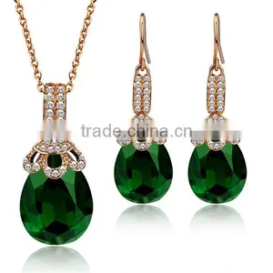 Wedding Bridal Party Crystal Rhinestone Pendant Necklace & Earrings Jewelry Sets thumbnail-1