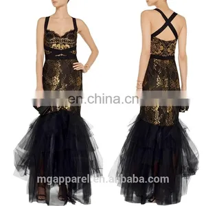 Ladies Long Evening Party Dress Black Lace Mermaid Evening Gowns thumbnail-1