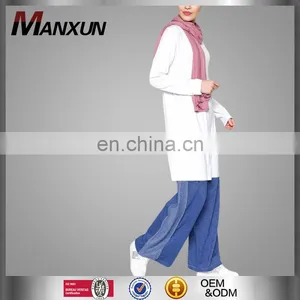 Women Cotton 2016 New Fashion Islamic Loose Cotton Pants With Elastic Wide Leg Cotton Bloomers Elastic Waist Bow Trousers thumbnail-1