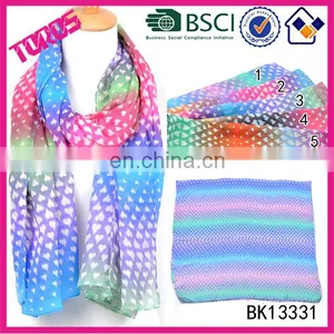 2015 New Arrive Heart Print Wholesale Spring Summer Twill Shawl Fashion Chiffon Scarf thumbnail-4