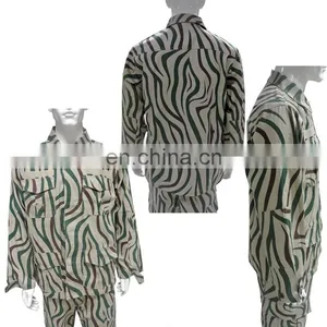 Tri-color 65 Polyester and 35 Cotton Zambia Army Uniforms BDU Uniforms thumbnail-1