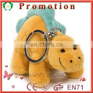 HI CE Stuffed Kid Toy Stegosaurus Yellow Dinosaur Plush Keychain thumbnail-1