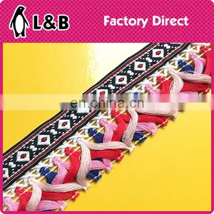 2017 Hot Sale Popular Colorful Soft Garment Jacquard Fringe Trimming thumbnail-2