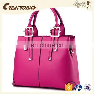 CR More Than 11 Years Experience pu Material Tote Bag Woman Handbag in Stock Rose Red Colors New Stylish Lady Leather Handbag thumbnail-1