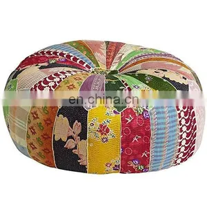 Handmade Cushion Pillow Cover Floor Sofa Throw Indian Decor Kantha Art Moroccan Ottoman Puff. thumbnail-1
