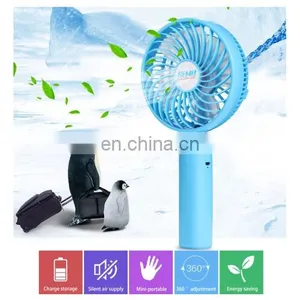 360 Degree Rotate Handheld Rechargeable Mini Battery Fan With 3 Speed Control (Black) thumbnail-6