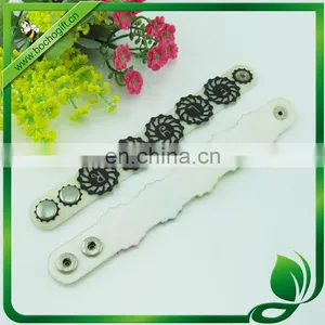 Custom Made Soft PVC Wristband With Metal Button thumbnail-1