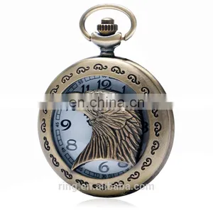 Factory Direct Sell Hawk Quartz Pocket Watch Necklace Pendant Waterproof Unisex Eagle Design Pocket Watch thumbnail-4