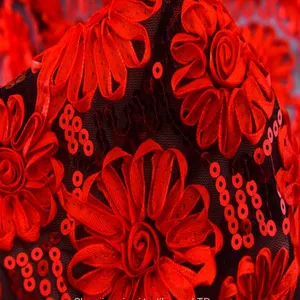 African Small Order Acceptable Sequins Lace Korean Sequin Dress Fabric thumbnail-2