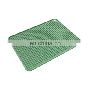 Kitchen Use Drain Pad Heat Resistant Cooking Pot Holder Rectangular PVC Dish Drying Mat thumbnail-4