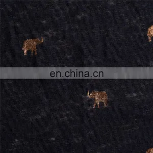 Stock 100% Linen Foil Printed Jersey Fabric thumbnail-1