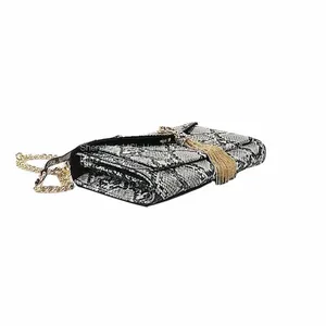 On Sale Ladies Fashion Pu Leather Snakeskin Handbags Cheap Snake Skin Cross Body Purse With Chain thumbnail-5