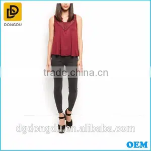 New Fashion Mustard Scoop Neck Vest Tops for Ladies thumbnail-6