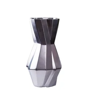 Silver Gilt Twist Creative Ceramic Vase Table Art Decoration For Home Office Shopping Mall thumbnail-5
