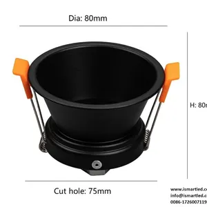 Anti Glare Black Round Recessed Led Spotlight Frames thumbnail-2
