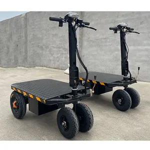 Electric Mini Cargo Flat Cart Small Hand Push Flatbed Trolley thumbnail-2