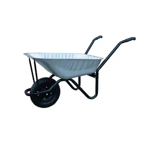 Industrial Garden Wheelbarrow With Solid Tire and Steel Frame thumbnail-1