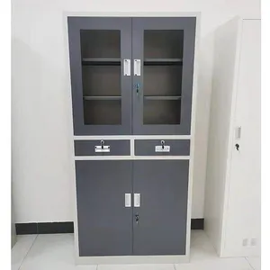 Manufacturer of Four-door Locker Wardrobes. Lockers for Employee Dormitories. Iron Storage Cabinets Are Customizable. thumbnail-4