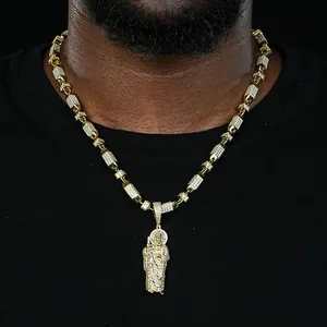 Shining Star Jewelry Men's Solid Silver St Jude San Judas Tadeo Iced Pendant thumbnail-3
